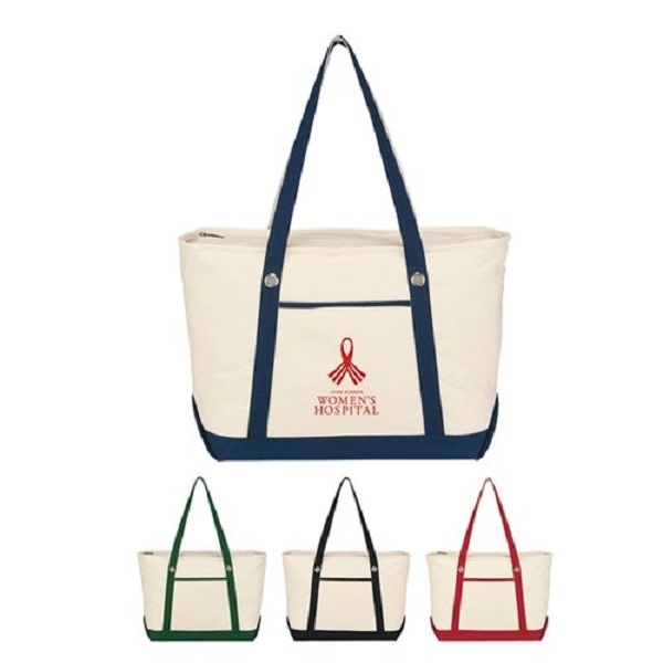 Large Cotton Canvas Sailing Tote Bag - Large Cotton Canvas Sailing Tote Bag - Image 0 of 0