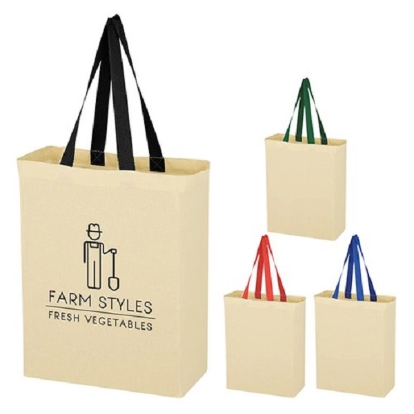 Natural Cotton Canvas Grocery Tote Bag - Natural Cotton Canvas Grocery Tote Bag - Image 0 of 4