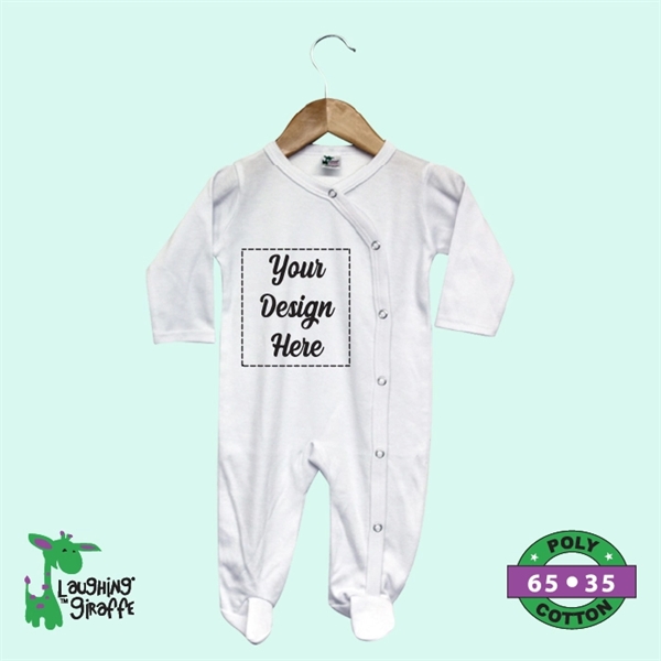 Baby Snap Button Coverall Pajamas White- Laughing Giraffe® - Baby Snap Button Coverall Pajamas White- Laughing Giraffe® - Image 0 of 1