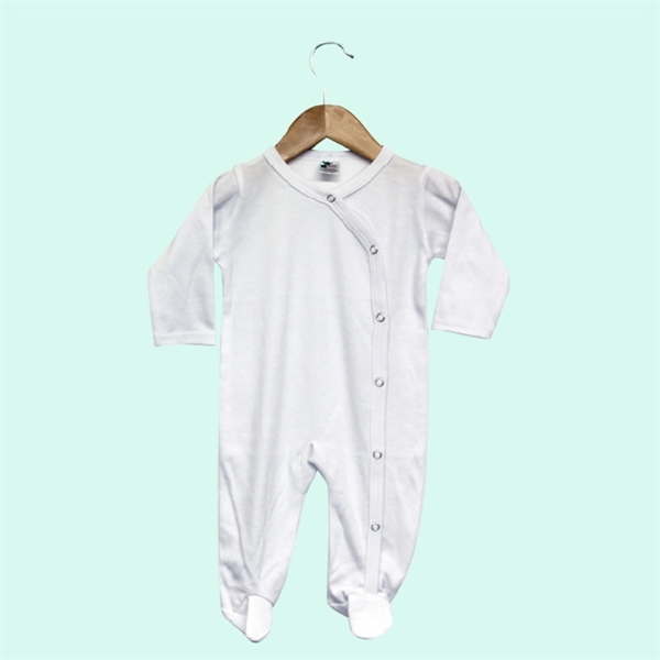 Baby Snap Button Coverall Pajamas White- Laughing Giraffe® - Baby Snap Button Coverall Pajamas White- Laughing Giraffe® - Image 1 of 1