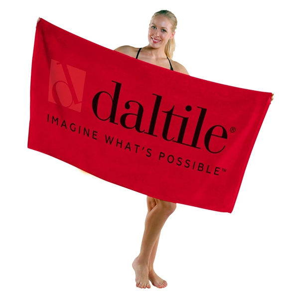 Premium Velour, 30 x 60, Classic, Color Beach Towel - Premium Velour, 30 x 60, Classic, Color Beach Towel - Image 8 of 13