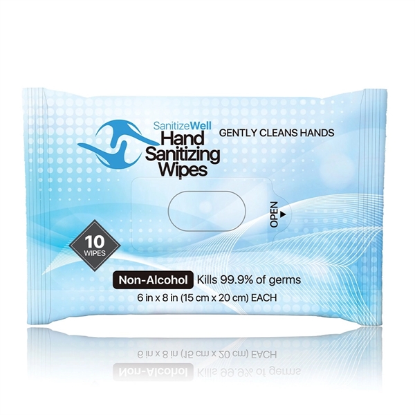 Sanitize Well Non Alcohol 10 PCS Antibacterial Wet Wipes - Sanitize Well Non Alcohol 10 PCS Antibacterial Wet Wipes - Image 0 of 1