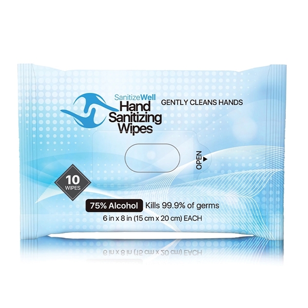 SANITIZE WELL 75% ALCOHOL 10 PCS ANTIBACTERIAL WET WIPES - SANITIZE WELL 75% ALCOHOL 10 PCS ANTIBACTERIAL WET WIPES - Image 0 of 1