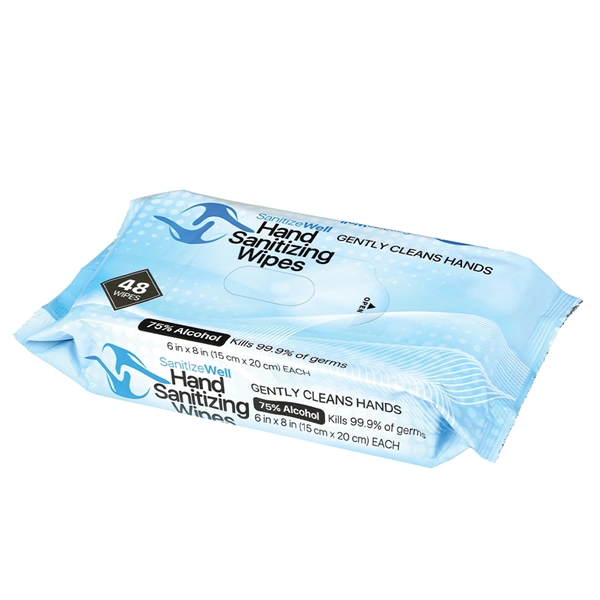 SANITIZE WELL 48 PC 75% ALCOHOL ANTIBACTERIAL WET WIPES - SANITIZE WELL 48 PC 75% ALCOHOL ANTIBACTERIAL WET WIPES - Image 0 of 3