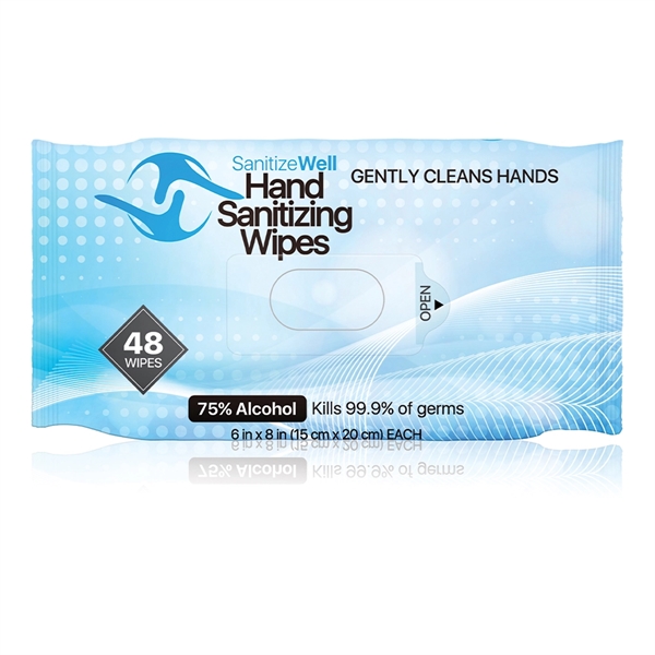 SANITIZE WELL 48 PC 75% ALCOHOL ANTIBACTERIAL WET WIPES - SANITIZE WELL 48 PC 75% ALCOHOL ANTIBACTERIAL WET WIPES - Image 3 of 3