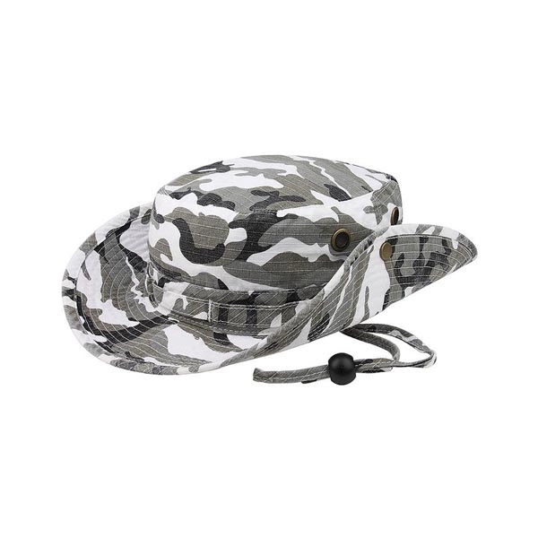 Washed Camouflage Hunting Hat w/ Self Fabric Chin Cord - Washed Camouflage Hunting Hat w/ Self Fabric Chin Cord - Image 3 of 4