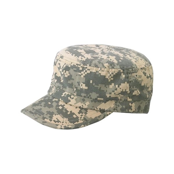 Camouflage Enzyme Washed Cotton Twill Army Cap - Camouflage Enzyme Washed Cotton Twill Army Cap - Image 3 of 5