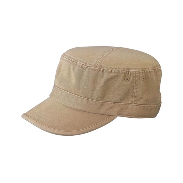 Enzyme Washed Cotton Twill Army Cap - Enzyme Washed Cotton Twill Army Cap - Image 3 of 7