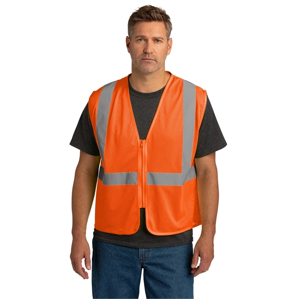 CornerStone ANSI 107 Class 2 Economy Mesh Zippered Vest. - CornerStone ANSI 107 Class 2 Economy Mesh Zippered Vest. - Image 0 of 10