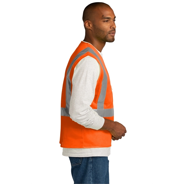 CornerStone ANSI 107 Class 2 Mesh Zippered Vest. - CornerStone ANSI 107 Class 2 Mesh Zippered Vest. - Image 2 of 10