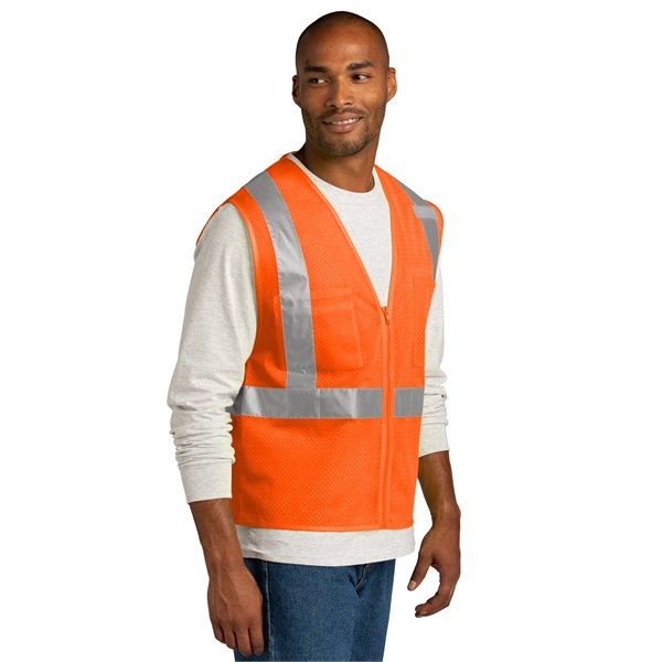 CornerStone ANSI 107 Class 2 Mesh Zippered Vest. - CornerStone ANSI 107 Class 2 Mesh Zippered Vest. - Image 4 of 10