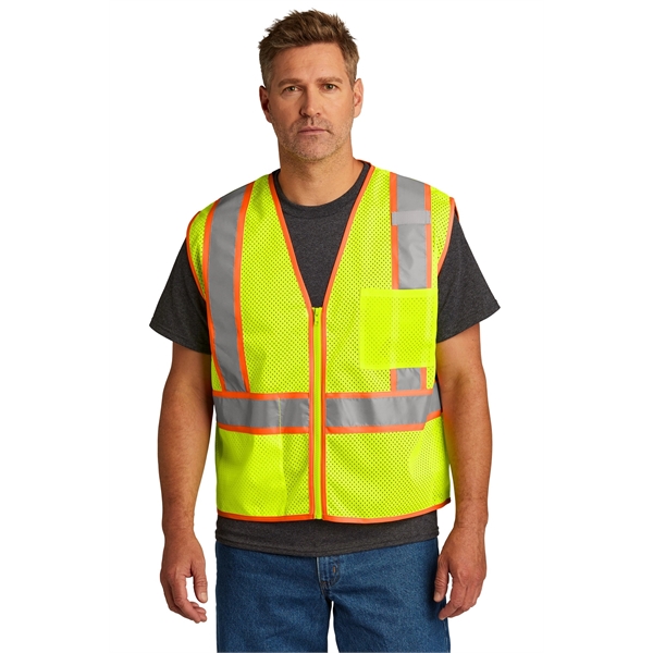 CornerStone ANSI 107 Class 2 Mesh Zippered Two-Tone Vest. - CornerStone ANSI 107 Class 2 Mesh Zippered Two-Tone Vest. - Image 0 of 5