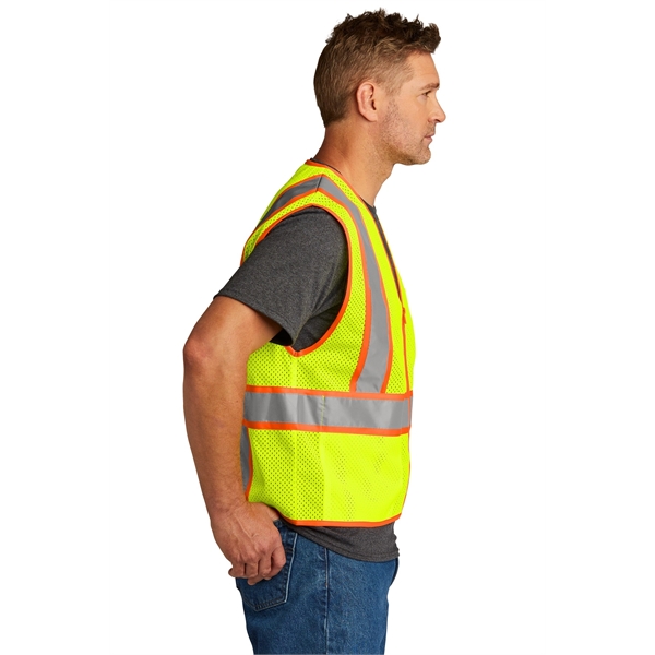 CornerStone ANSI 107 Class 2 Mesh Zippered Two-Tone Vest. - CornerStone ANSI 107 Class 2 Mesh Zippered Two-Tone Vest. - Image 2 of 5