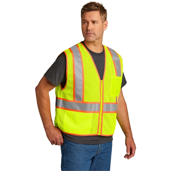 CornerStone ANSI 107 Class 2 Mesh Zippered Two-Tone Vest. - CornerStone ANSI 107 Class 2 Mesh Zippered Two-Tone Vest. - Image 4 of 5