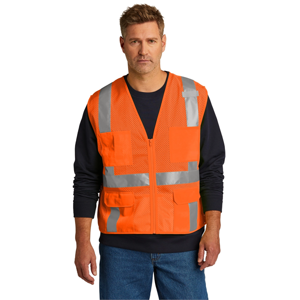 CornerStone ANSI 107 Class 2 Mesh Six-Pocket Zippered Vest. - CornerStone ANSI 107 Class 2 Mesh Six-Pocket Zippered Vest. - Image 0 of 10