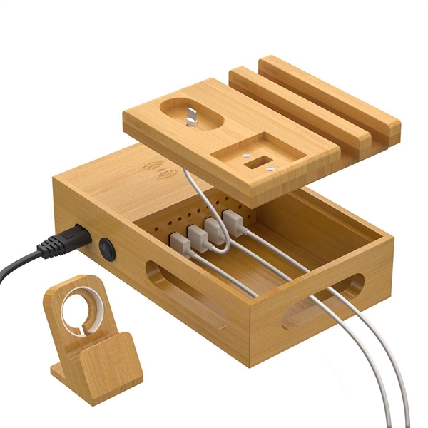 Bamboo Desk Charging Station - Bamboo Desk Charging Station - Image 0 of 2
