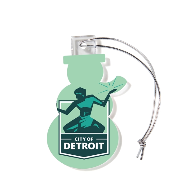 SNOWMAN SHAPED USA MADE ACRYLIC ORNAMENT - SNOWMAN SHAPED USA MADE ACRYLIC ORNAMENT - Image 1 of 3