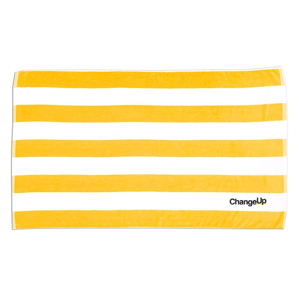 Premium Velour, 35 x 60 Mid-Weight Cabana Stripe Beach Towel - Premium Velour, 35 x 60 Mid-Weight Cabana Stripe Beach Towel - Image 7 of 11