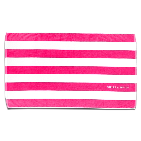 Premium Velour, 35 x 60 Mid-Weight Cabana Stripe Beach Towel - Premium Velour, 35 x 60 Mid-Weight Cabana Stripe Beach Towel - Image 8 of 11