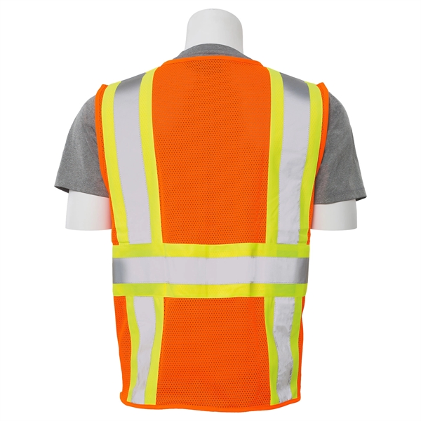 Contrasting Trim Mesh Safety Vest (Class 2) - HVO - Contrasting Trim Mesh Safety Vest (Class 2) - HVO - Image 1 of 1