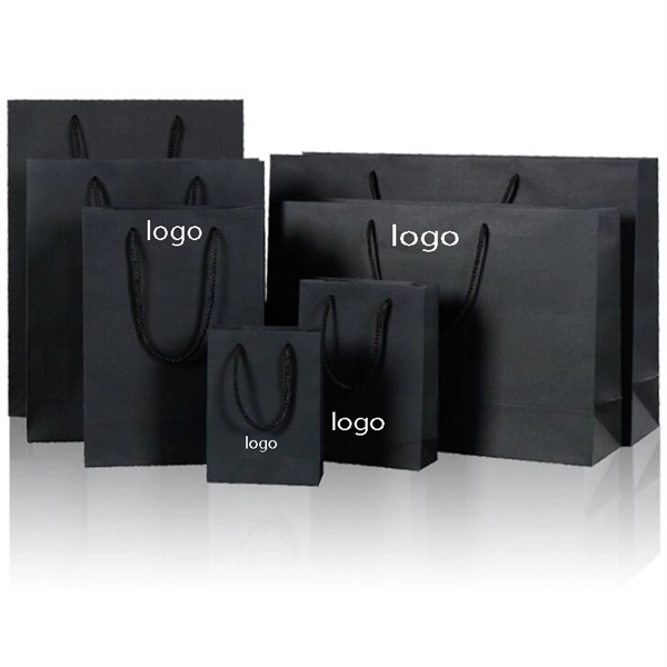Black Cardboard Coated Paper Bags.Custom Gift Bags - Black Cardboard Coated Paper Bags.Custom Gift Bags - Image 2 of 2