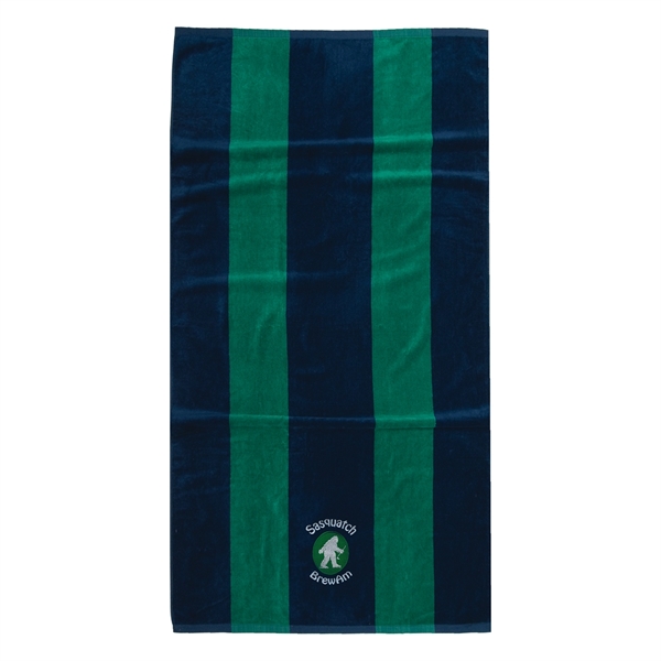 Premium Velour, 34 x 64, Regal Stripe, Rugby Beach Towel - Premium Velour, 34 x 64, Regal Stripe, Rugby Beach Towel - Image 1 of 6