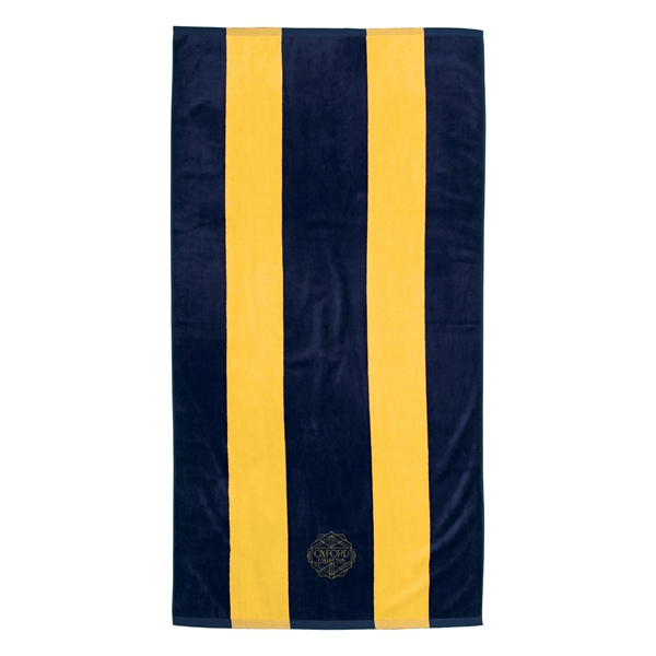 Premium Velour, 34 x 64, Regal Stripe, Rugby Beach Towel - Premium Velour, 34 x 64, Regal Stripe, Rugby Beach Towel - Image 4 of 6
