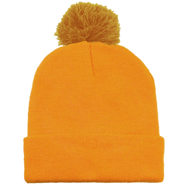 Long Knit Beanie With Pom - Long Knit Beanie With Pom - Image 3 of 12