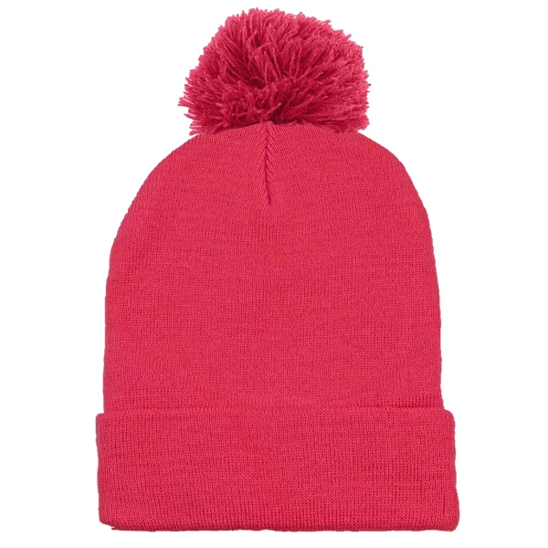Long Knit Beanie With Pom - Long Knit Beanie With Pom - Image 11 of 12