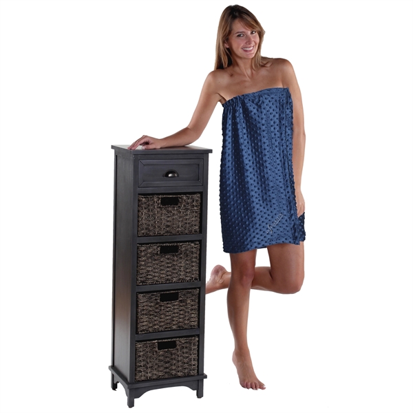 28" Ladies Microfleece Dot Pattern Spa Wrap - 28" Ladies Microfleece Dot Pattern Spa Wrap - Image 5 of 8