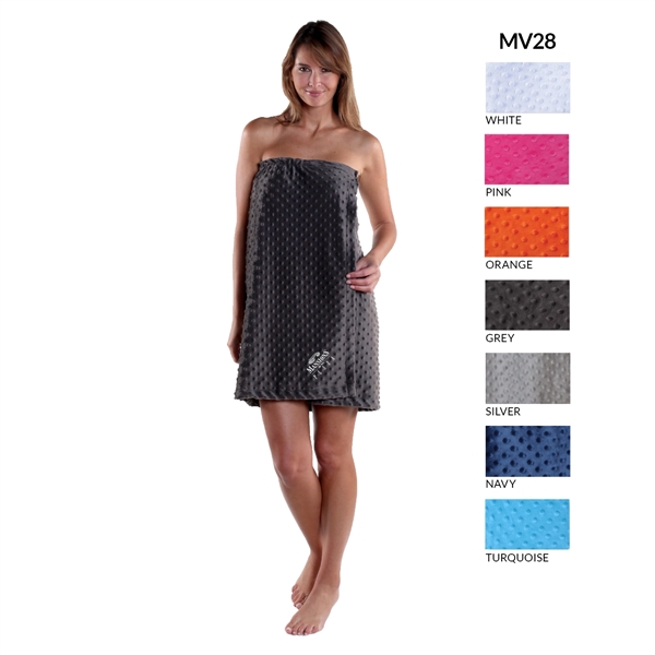 28" Ladies Microfleece Dot Pattern Spa Wrap - 28" Ladies Microfleece Dot Pattern Spa Wrap - Image 7 of 8