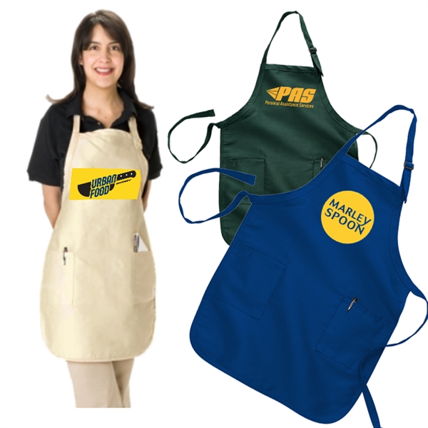 Full Length Apron w/ Custom Imprint & Adjustable Neck Strap - Full Length Apron w/ Custom Imprint & Adjustable Neck Strap - Image 0 of 7