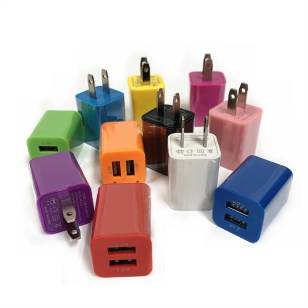 2 Dual USB Port Phone Plug Wall Charger Adapter - 2 Dual USB Port Phone Plug Wall Charger Adapter - Image 1 of 2