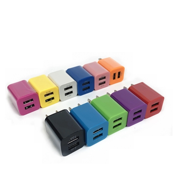 2 Dual USB Port Phone Plug Wall Charger Adapter - 2 Dual USB Port Phone Plug Wall Charger Adapter - Image 2 of 2