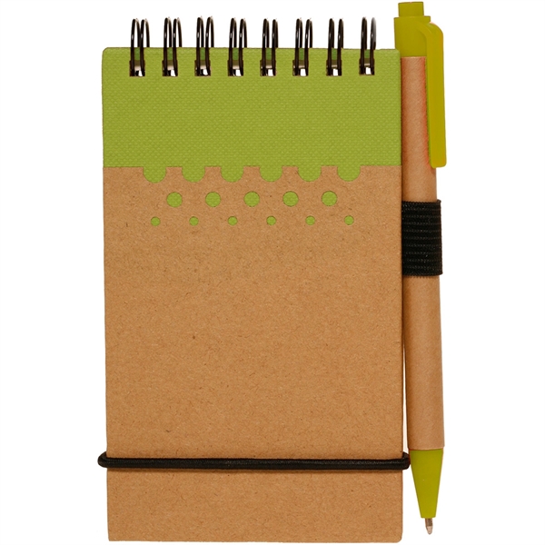 Two-Tone Spiral Notepad w/ Pen - Two-Tone Spiral Notepad w/ Pen - Image 1 of 5