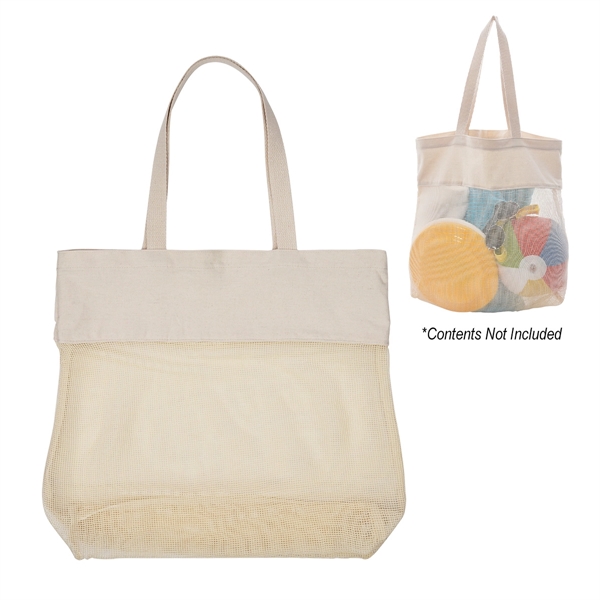 Custom Carlisle Cotton Mesh Tote Bag