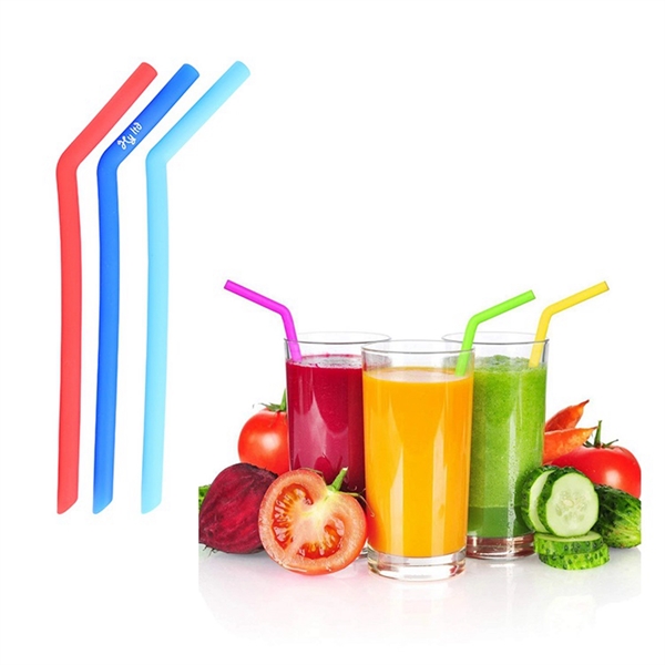Reusable Bent Silicone Straw - Reusable Bent Silicone Straw - Image 0 of 9