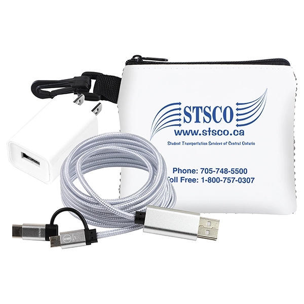 TechMesh Pro Mobile Charging Cable Kit in Mesh Zipper Pouch - TechMesh Pro Mobile Charging Cable Kit in Mesh Zipper Pouch - Image 3 of 6