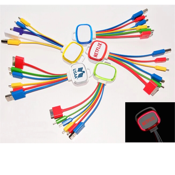 Light Up 5-In-1 Mobile USB Charging Cables - W/ Type C - Light Up 5-In-1 Mobile USB Charging Cables - W/ Type C - Image 1 of 4