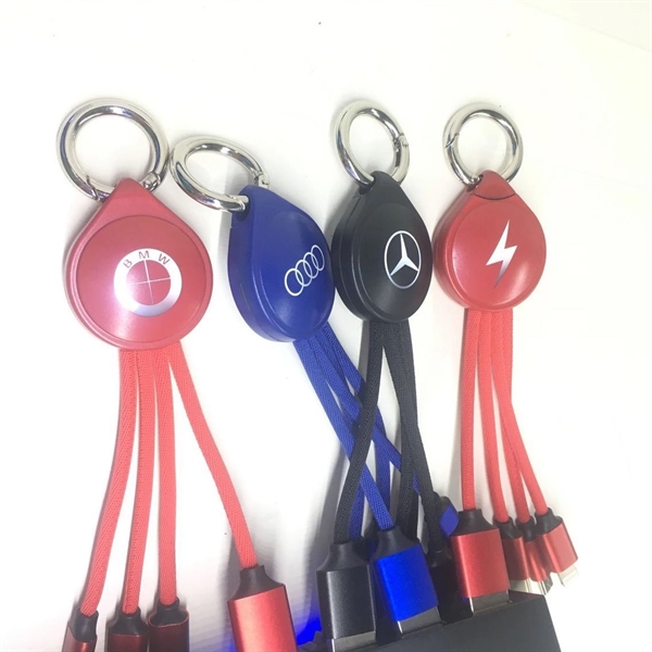 USB LED Light Logo 3l-in-1 Charging Cables - w/ Type C