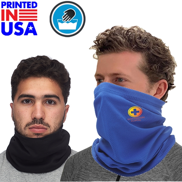 Polyester Neck Gaiter w/ Full Color Logo Safety Face Bandana - Polyester Neck Gaiter w/ Full Color Logo Safety Face Bandana - Image 0 of 4