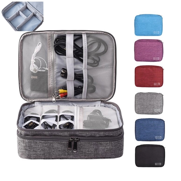 Three-Layer Travel Electronics Organizer Case - Three-Layer Travel Electronics Organizer Case - Image 0 of 3