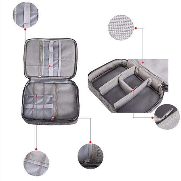 Three-Layer Travel Electronics Organizer Case - Three-Layer Travel Electronics Organizer Case - Image 1 of 3
