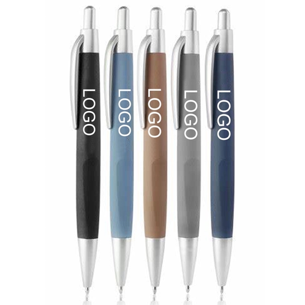 Plastic Rubber Coated Click Hotel Pen - Plastic Rubber Coated Click Hotel Pen - Image 0 of 7