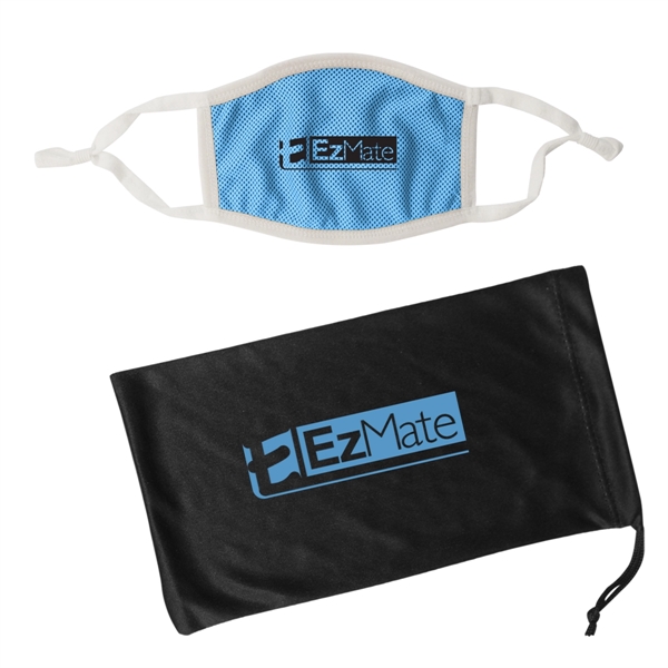 Custom Adjustable 3-Ply Cooling Mask & Mask Pouch With Antimicro...