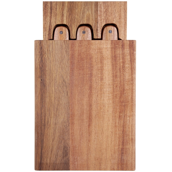 The Beaufort Acacia Cheese Board Set with Drawer - The Beaufort Acacia Cheese Board Set with Drawer - Image 6 of 7