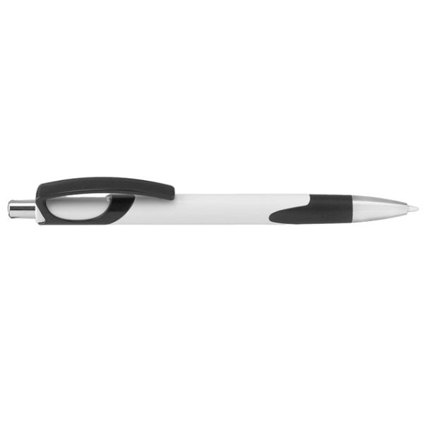 Plastic Ballpoint Pens w/ Fun Color Accent & Rubber Grip - Plastic Ballpoint Pens w/ Fun Color Accent & Rubber Grip - Image 1 of 4