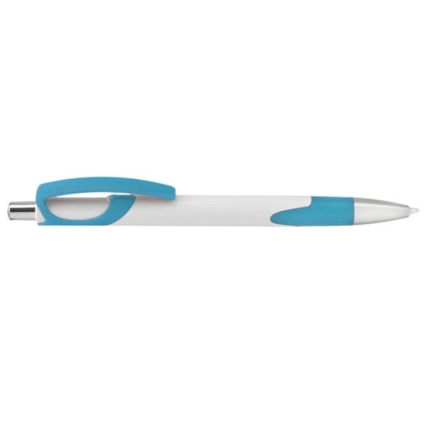 Plastic Ballpoint Pens w/ Fun Color Accent & Rubber Grip - Plastic Ballpoint Pens w/ Fun Color Accent & Rubber Grip - Image 2 of 4