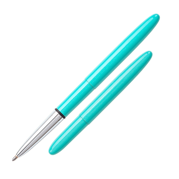 Tahitian Blue Bullet Space Pen w/ Chrome Nose Tip - Tahitian Blue Bullet Space Pen w/ Chrome Nose Tip - Image 0 of 1