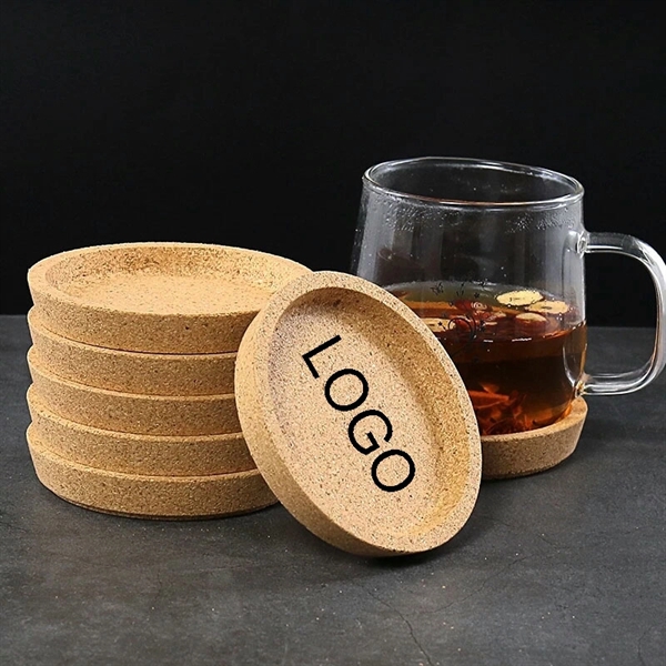 4" Round Drinkware Utensils Bverage Cork Coaster Holder - 4" Round Drinkware Utensils Bverage Cork Coaster Holder - Image 1 of 3